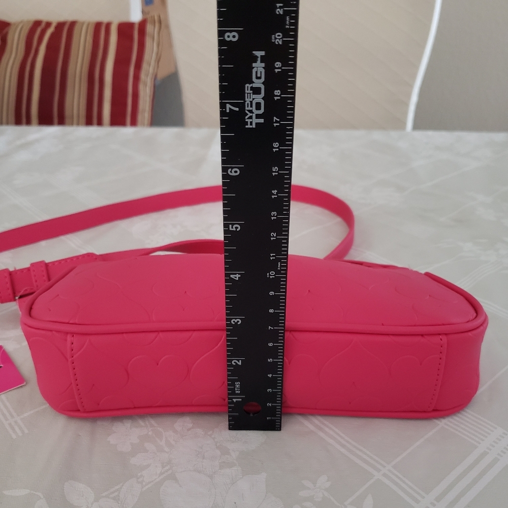 Betsey‎ Johnson Pink Fushia XOASHTAN Bow Charm Shoulder Crossbody Bag Heart NWT - Picture 16 of 16